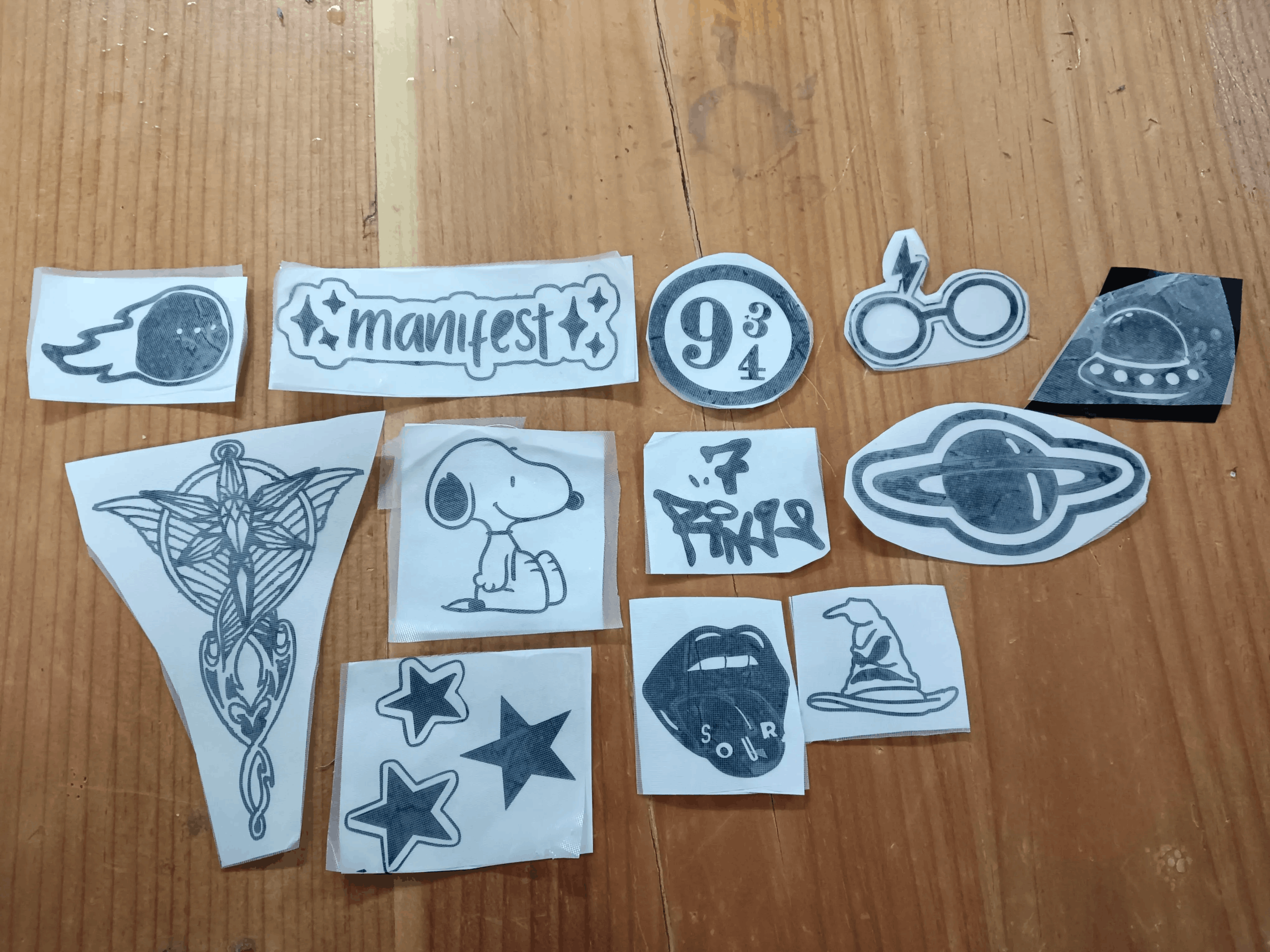 Finished stickers
